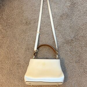 Elegant Italian White Leather Handbag
